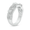 Thumbnail Image 3 of 1/2 CT. T.W. Diamond Three Stone Contour Vintage-Style Anniversary Band in 14K White Gold