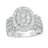 Thumbnail Image 1 of 1 CT. T.W. Composite Diamond Oval Frame Multi-Row Engagement Ring in 10K White Gold