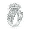 Thumbnail Image 2 of 1 CT. T.W. Composite Diamond Oval Frame Multi-Row Engagement Ring in 10K White Gold