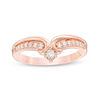 Thumbnail Image 1 of 1/5 CT. T.W. Diamond Crown Contour Wedding Band in 14K Rose Gold