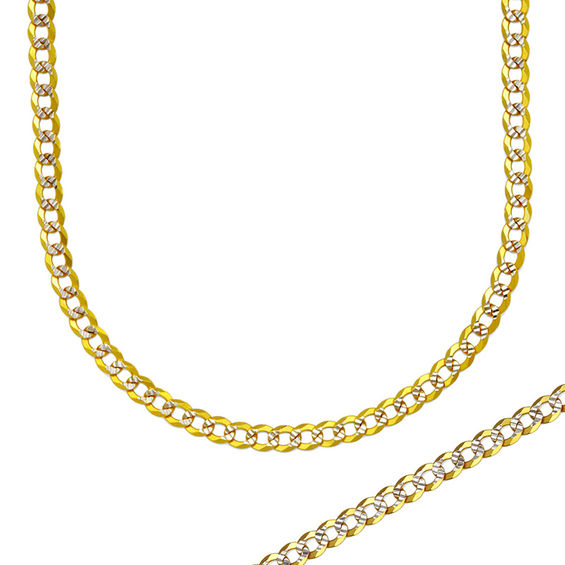 Men's 3.15mm DiamondCut Curb Chain Necklace in 14K TwoTone Gold 22
