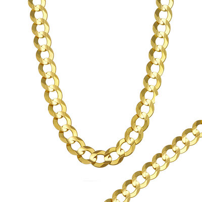 Zales Men's 14K Gold Curb Chain Necklace