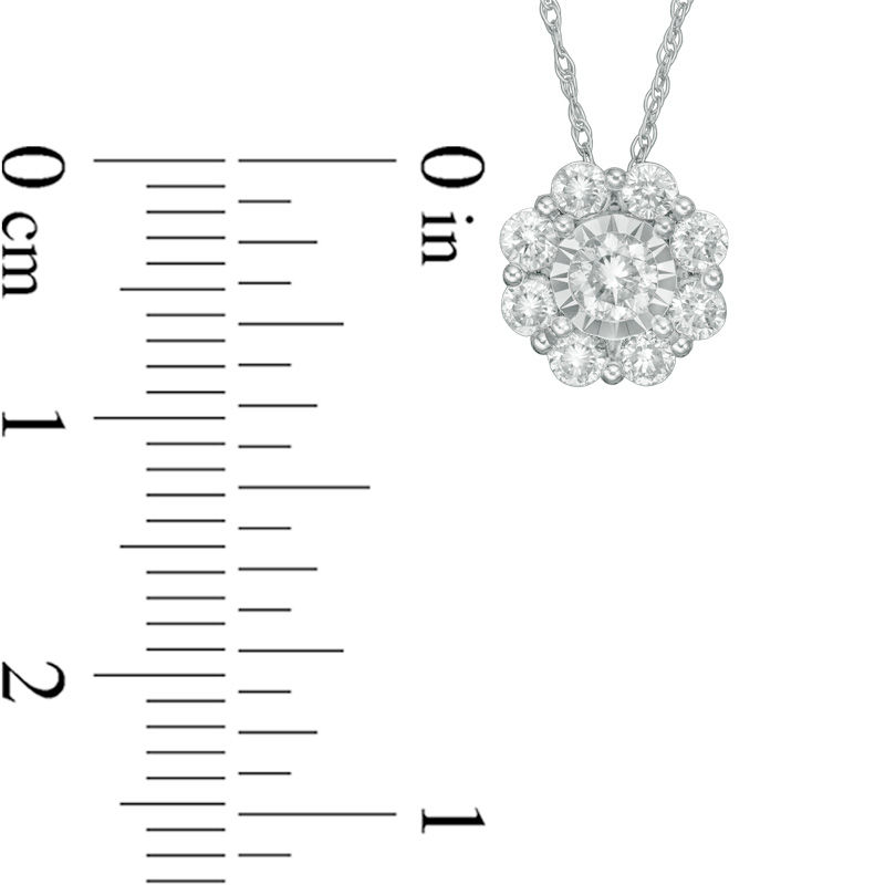 Main Image 2 of 1/2 CT. T.W. Diamond Snowflake Pendant in 10K White Gold