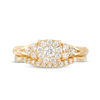 Thumbnail Image 4 of 5/8 CT. T.W. Diamond Frame Tri-Sides Braid Shank Bridal Set in 14K Gold