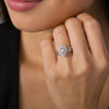 Thumbnail Image 2 of 1/4 CT. T.W. Diamond Double Pear-Shaped Frame Bridal Set in Sterling Silver