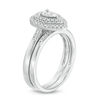 Thumbnail Image 3 of 1/4 CT. T.W. Diamond Double Pear-Shaped Frame Bridal Set in Sterling Silver