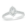 Thumbnail Image 1 of 5/8 CT. T.W. Marquise Diamond Frame Engagement Ring in 14K White Gold