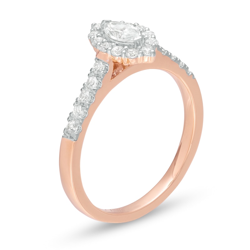 5/8 CT. T.W. Marquise Diamond Frame Engagement Ring in 14K Rose Gold