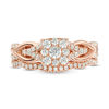 Thumbnail Image 4 of 5/8 CT. T.W. Diamond Square Frame Knot Shank Bridal Set in 14K Rose Gold