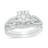 Thumbnail Image 1 of 5/8 CT. T.W. Diamond Square Frame Knot Shank Bridal Set in 14K White Gold