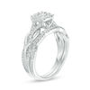 Thumbnail Image 3 of 5/8 CT. T.W. Diamond Square Frame Knot Shank Bridal Set in 14K White Gold