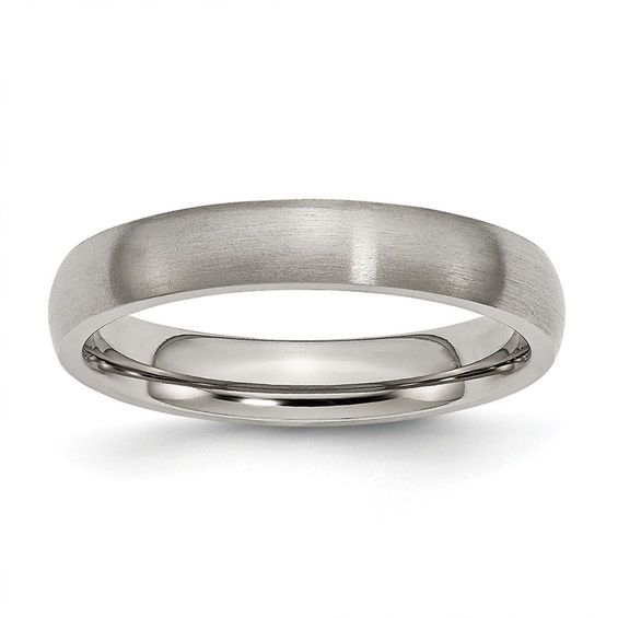 4.0mm Comfort-Fit Brushed Wedding Band in Titanium