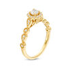 Thumbnail Image 2 of 3/8 CT. T.W. Diamond Frame Alternating Shaped Shank Vintage-Style Engagement Ring in 14K Gold