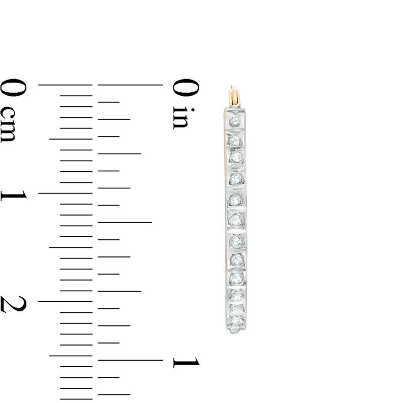 Main Image 2 of Diamond Fascination™ Pear-Shaped Hoop Earrings in Sterling Silver with 18K Gold Plate