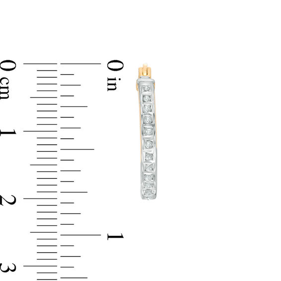 Diamond Fascination™ Hoop Earrings in Sterling Silver with 18K Gold Plate