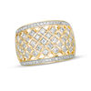 Thumbnail Image 0 of 3/4 CT. T.W. Diamond Geometric Flower Lattice Ring in 14K Gold