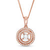 Thumbnail Image 1 of Magnificence™ 1/4 CT. T.W. Diamond Double Frame Pendant in 10K Rose Gold