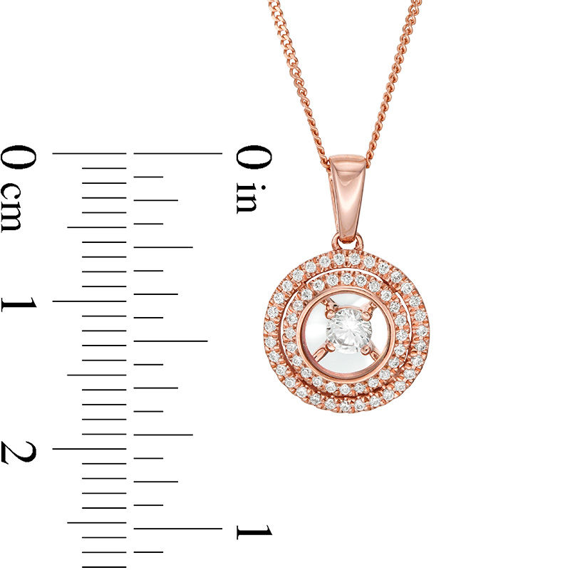 Main Image 2 of Magnificence™ 1/4 CT. T.W. Diamond Double Frame Pendant in 10K Rose Gold