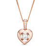 Thumbnail Image 1 of Magnificence™ 1/8 CT. T.W. Diamond Heart Frame Pendant in 10K Rose Gold