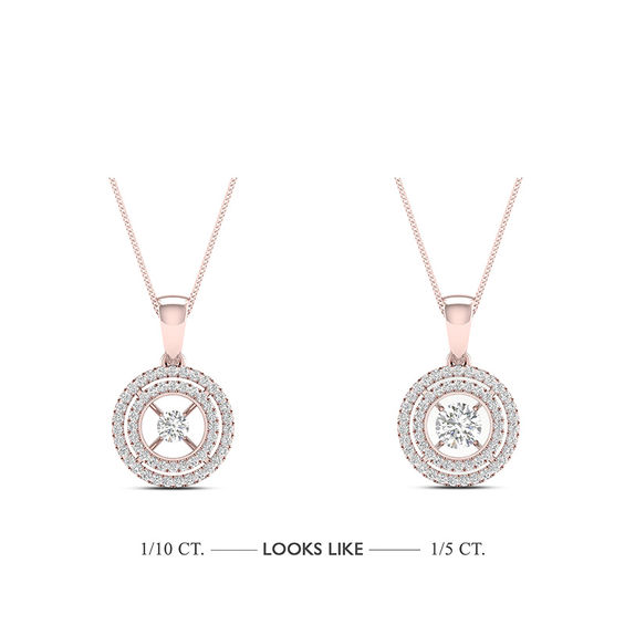 Magnificenceâ¢ 1/8 CT. T.w. Diamond Heart Frame Pendant in 10K Rose Gold