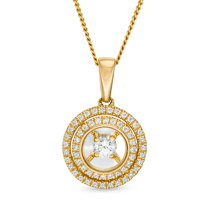 Main Image 1 of Magnificence™ 1/4 CT. T.W. Diamond Double Frame Pendant in 10K Gold