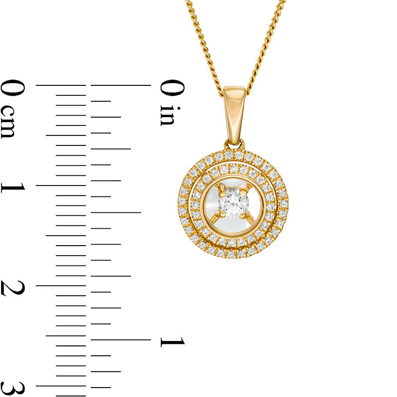 Main Image 2 of Magnificence™ 1/4 CT. T.W. Diamond Double Frame Pendant in 10K Gold