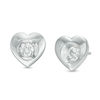 Thumbnail Image 1 of Magnificence™ 1/6 CT. T.W. Diamond Solitaire Heart Frame Stud Earrings in 10K White Gold