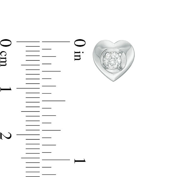 Magnificenceâ¢ 1/6 CT. T.w. Diamond Solitaire Heart Frame Stud Earrings in 10K Gold