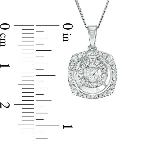 Magnificenceâ¢ 1/4 CT. T.w. Diamond Double Cushion Frame Pendant in 10K White Gold