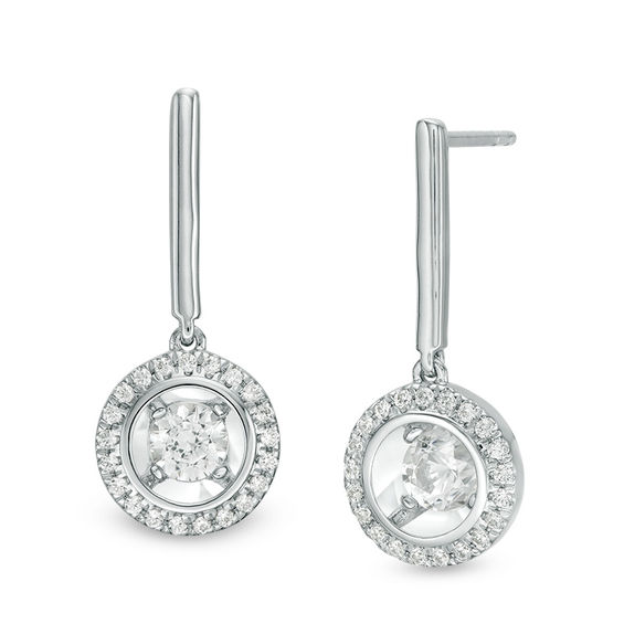 Magnificenceâ¢ 1/3 CT. T.w. Diamond Frame Drop Earrings in 10K White Gold