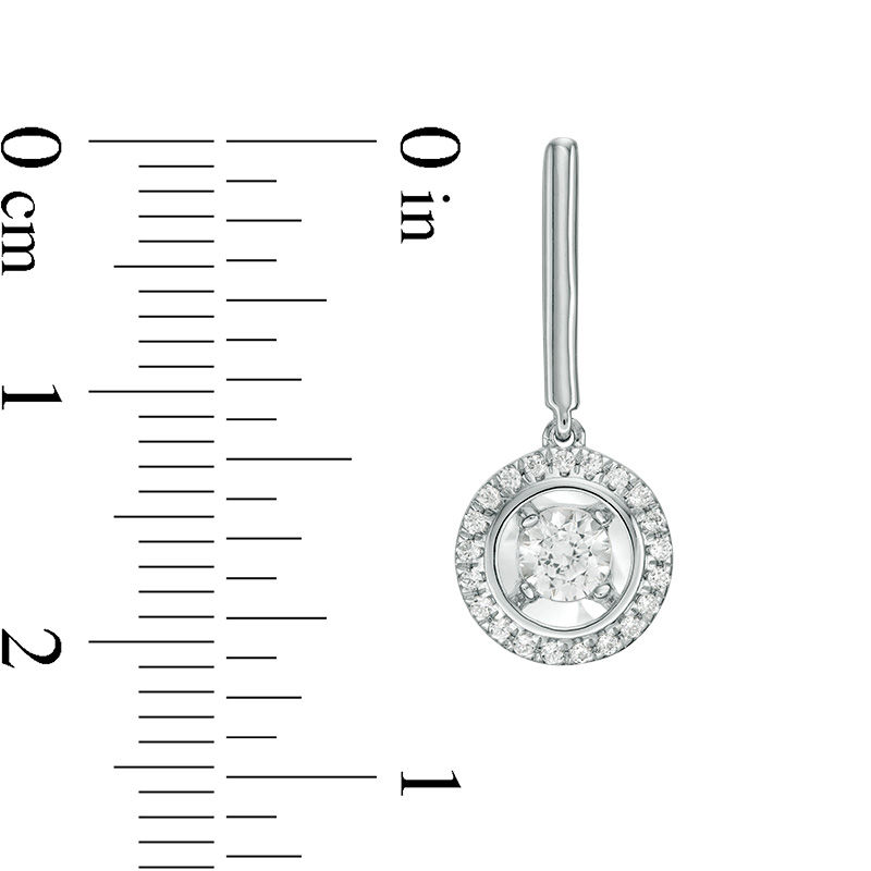 Main Image 2 of Magnificence™ 1/3 CT. T.W. Diamond Frame Drop Earrings in 10K White Gold