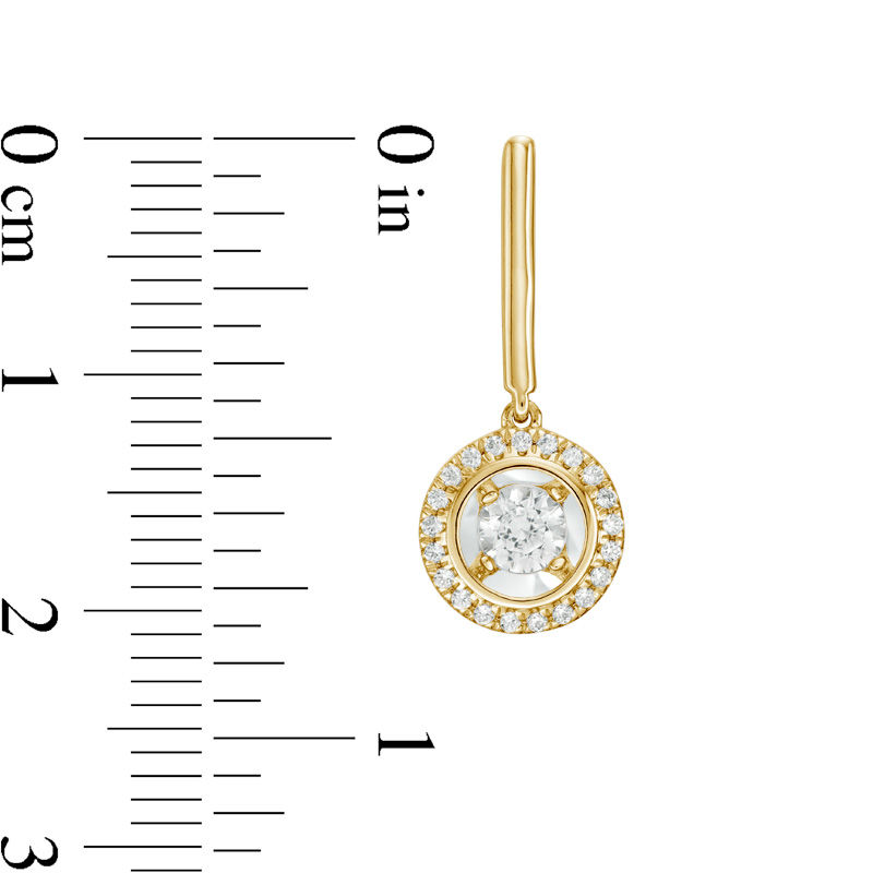 Main Image 2 of Magnificence™ 1/3 CT. T.W. Diamond Frame Drop Earrings in 10K Gold