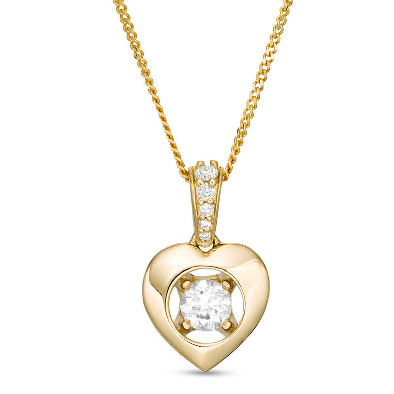 Magnificence™ 1/8 CT. T.W. Diamond Heart Frame Pendant in 10K Gold