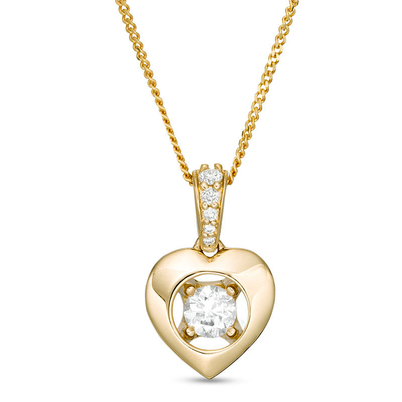 Main Image 1 of Magnificence™ 1/8 CT. T.W. Diamond Heart Frame Pendant in 10K Gold