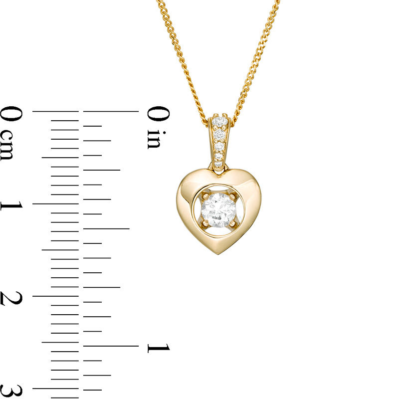 Main Image 2 of Magnificence™ 1/8 CT. T.W. Diamond Heart Frame Pendant in 10K Gold