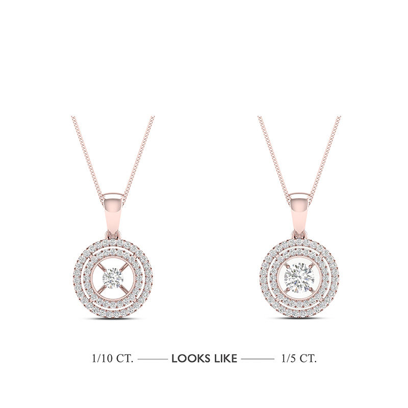 Main Image 3 of Magnificence™ 1/8 CT. T.W. Diamond Heart Frame Pendant in 10K Gold