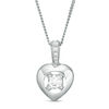 Thumbnail Image 1 of Magnificence™ 1/8 CT. T.W. Diamond Heart Frame Pendant in 10K White Gold