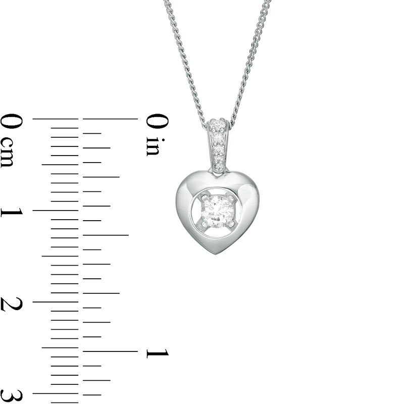 Main Image 2 of Magnificence™ 1/8 CT. T.W. Diamond Heart Frame Pendant in 10K White Gold
