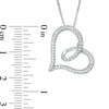 Thumbnail Image 2 of 1/5 CT. T.W. Diamond Tilted Loop Heart Pendant in Sterling Silver