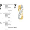 Thumbnail Image 2 of 1/4 CT. T.W. Diamond Crossover Hoop Earrings in 10K Two-Tone Gold
