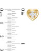 Thumbnail Image 2 of Magnificence™ 1/6 CT. T.W. Diamond Solitaire Heart Frame Stud Earrings in 10K Gold