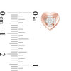 Thumbnail Image 2 of Magnificence™ 1/6 CT. T.W. Diamond Solitaire Heart Frame Stud Earrings in 10K Rose Gold