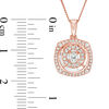 Thumbnail Image 1 of Magnificence™ 1/4 CT. T.W. Diamond Double Cushion Frame Pendant in 10K Rose Gold