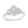 Thumbnail Image 0 of 1/2 CT. T.W. Marquise Diamond Past Present Future® Frame Engagement Ring in 14K White Gold