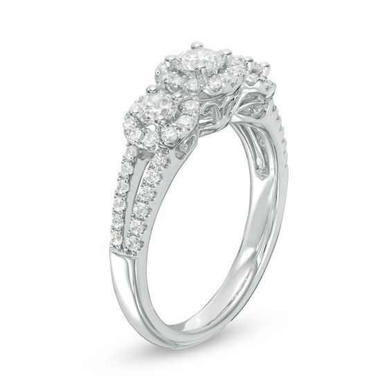 1 CT. T.w. Diamond Past Present FutureÂ® Frame Engagement Ring in 14K White Gold