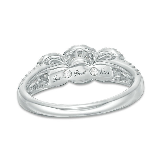 1 CT. T.w. Diamond Past Present FutureÂ® Frame Engagement Ring in 14K White Gold