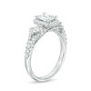 Thumbnail Image 1 of 1-1/8 CT. T.W. Certified Emerald-Cut Diamond Past Present Future® Frame Engagement Ring in 14K White Gold (I/I1)