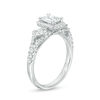 Thumbnail Image 2 of 1-1/8 CT. T.W. Certified Emerald-Cut Diamond Past Present Future® Frame Engagement Ring in 14K White Gold (I/I1)