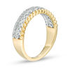 Thumbnail Image 2 of 1/4 CT. T.W. Diamond and Beaded Multi-Row Ring in 10K Gold