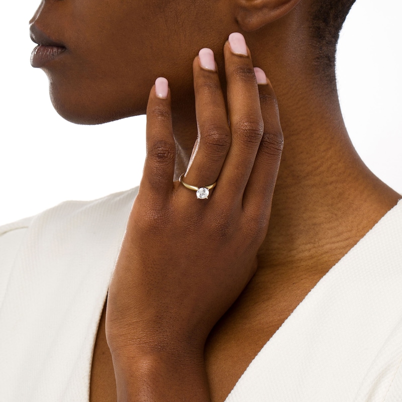The Golden Thread Solitaire - Thin Engagement Ring